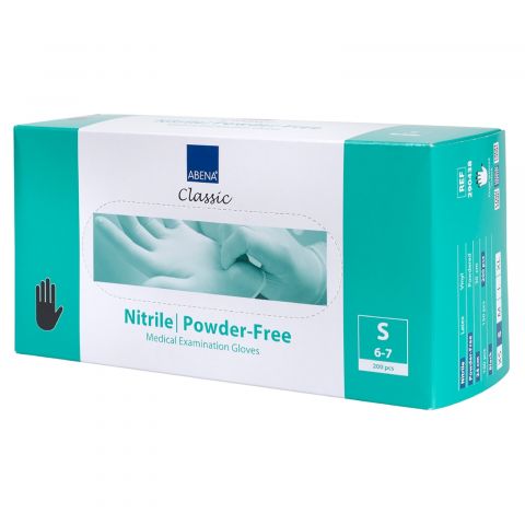 Abena - Nitrile Gloves - Black - Powder Free - Size S - 100 Pieces