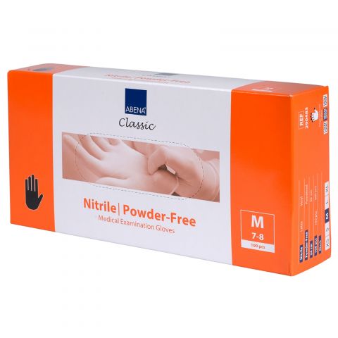 Abena - Nitrile Gloves - Black - Powder Free - Size M - 100 Pieces