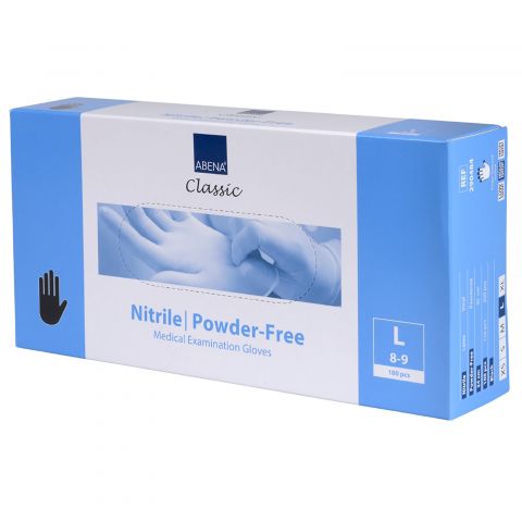 Abena - Nitrile Gloves - Black - Powder Free - Size L - 100 Pieces