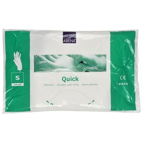 Abena - Quick Plastic Disposable Gloves - Small - 100 pieces (Single Use)