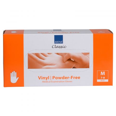 Abena - Vinyl Gloves - White - Powder Free - Size M - 100 Pieces