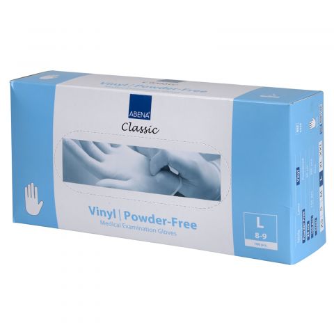 Abena - Vinyl Gloves - White - Powder Free - Size L - 100 Pieces