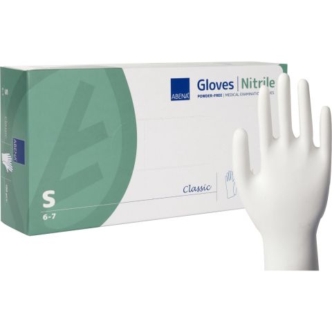 Abena - Nitrile Gloves Powder Free White Size S - 100 pieces