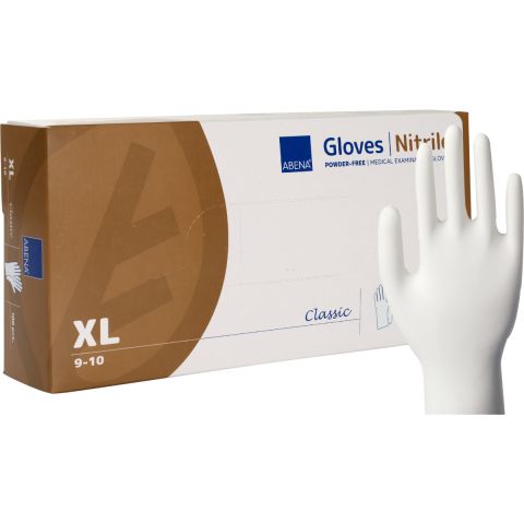 Abena - Nitrile Gloves Powder Free White Size XL - 100 pieces