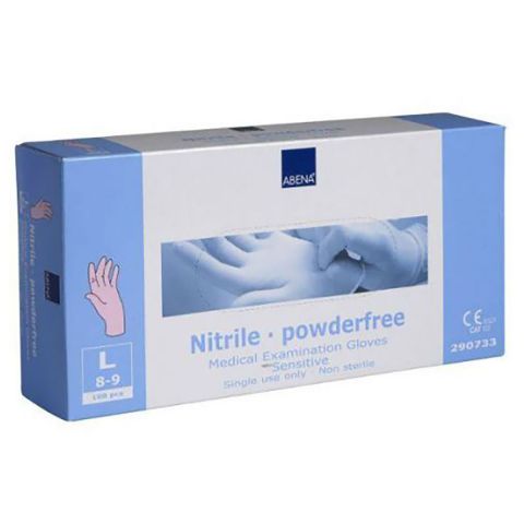 Abena - Nitrile Gloves Pink Powder Free Size L - 100 pieces