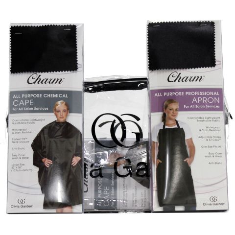 Olivia Garden - Kit 3x Charm Cape + 1x Charm Apron - Black