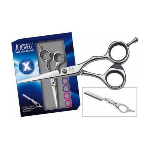 Joewell - X-Set Black - Scissors + Feather Razor - 5.75