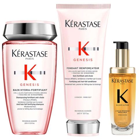 Kérastase - Genesis Shampoo + Conditioner + Elixir Ultime L'Huile Originale Hair Oil Kit Anti-Hair Loss