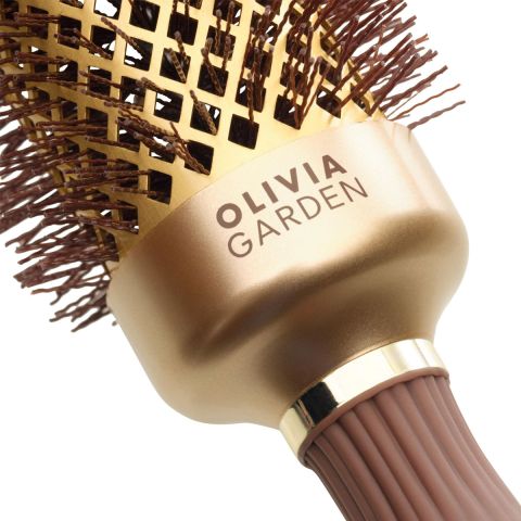 Olivia Garden - Blowout Shine Wavy - Gold & Brown - Hair brush - 80 mm