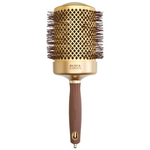 Olivia Garden - Blowout Shine Wavy - Gold & Brown - Hair brush - 80 mm