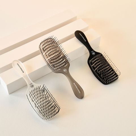 Olivia Garden - Care Flex - Medium Hair - Hairbrush - Ice Grey