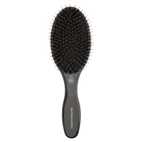 Olivia Garden - Care Oval Boar & Nylon - Hair Brush - Black 