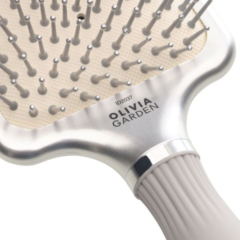 Olivia Garden - Care Rectangular - Nylon Silver - Hairbrush - L