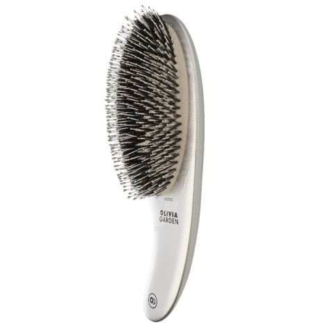 Olivia Garden - Curve - Boar & Nylon - Silver - Hairbrush