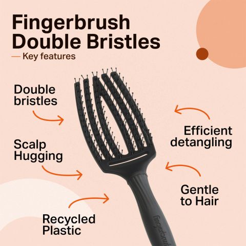 Olivia Garden - FingerBrush - Care Ionic Double Black