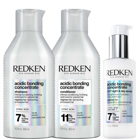 Redken - Acidic Bonding Concentrate Shampoo + Conditioner + Serum - Kit for damaged hair