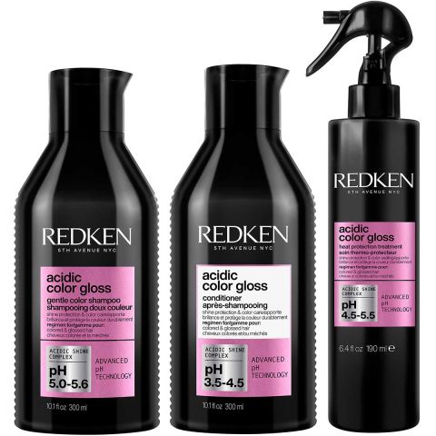 Redken - Acidic Color Gloss Shampoo + Conditioner + Leave-in Treatment Kit - for color-treated hair