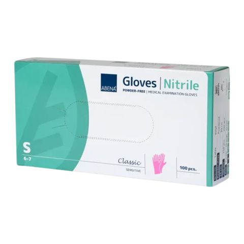 Abena - Nitrile Gloves Pink Powder Free Size S - 100 pieces