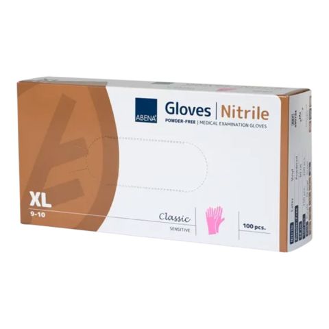 Abena - Nitrile Gloves Pink Powder Free - size XL - 100 pieces