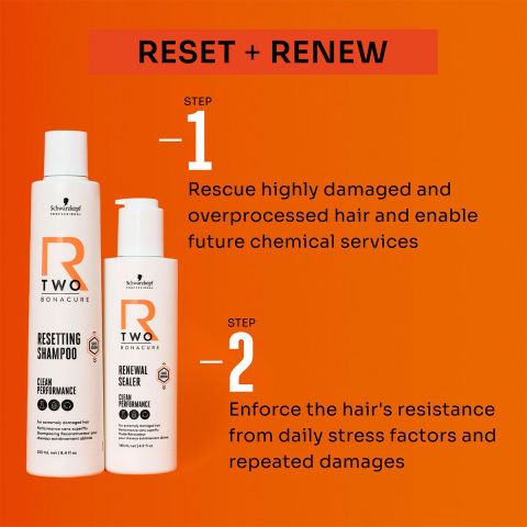 Schwarzkopf - R-Two - Resetting Shampoo 250 ml & Renewal Sealer - Kit for damaged hair