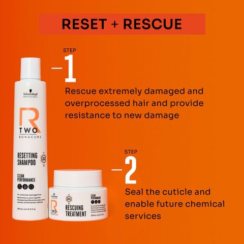 Schwarzkopf - R-Two - Resetting Shampoo 250 ml & R-TWO Rescuing Treatment 200 ml -. Kit