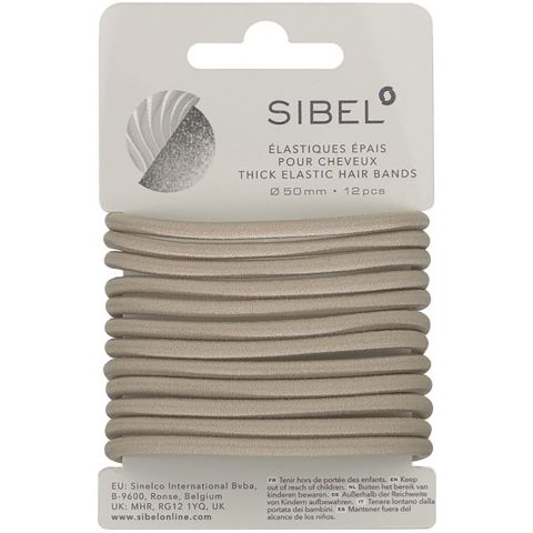 Sibel - Thick Elastic Hair Bands - Blonde - 12 Pieces