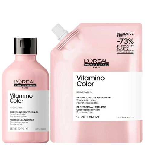 L'Oréal Professionnel - Vitamino Color Shampoo 500 ml + Refill Shampoo 500 ml -. Kit