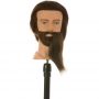 Heads-Up - Barber head Mick with Beard - Brown Hair - 30 cm