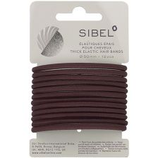 Sibel - Thick Elastic Hair Bands - Brown - 12 Pieces